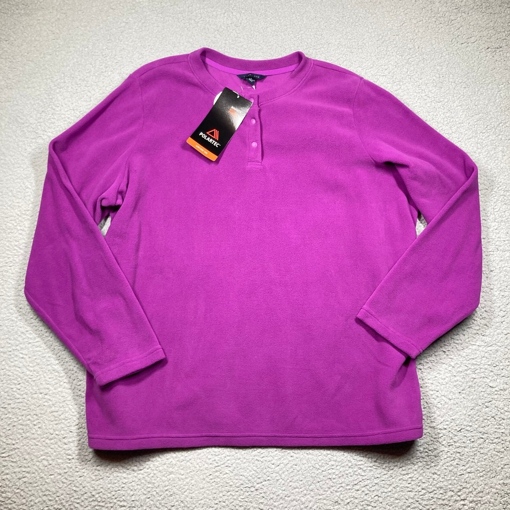 Lands' End Sweatshirt‎ Women's Plus 20W Magenta Polartec Aircore 100 Fleece